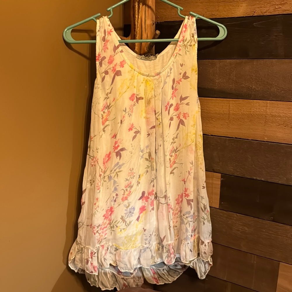 Floral light-weight dressy tank